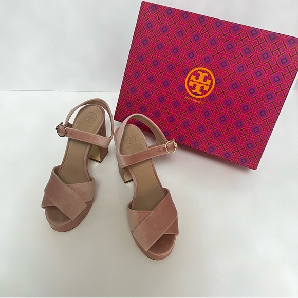 Tory Burch Loretta Velvet Platform Sandal - New In Box- Size 9.5 - Reemoly - Picture 3 of 16